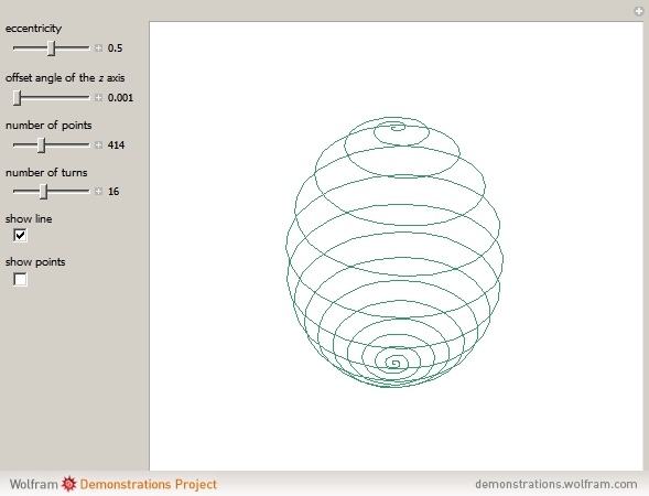 The structure of an egg displayed in what looks like a digital 3D drawing program. Spirals make up the infrastructure of the egg’s shape